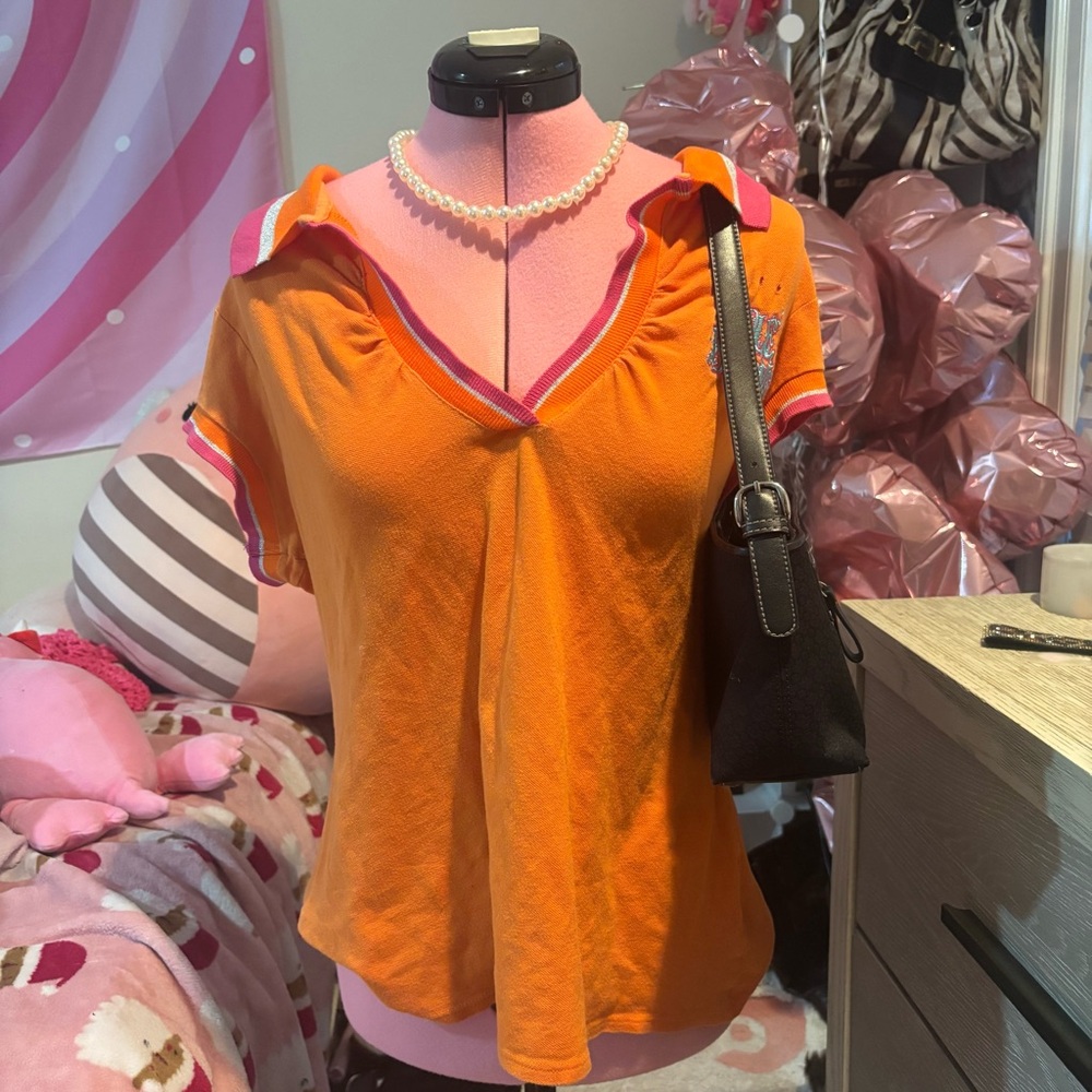 Apple Bottoms Orange Tee with Pink Trim